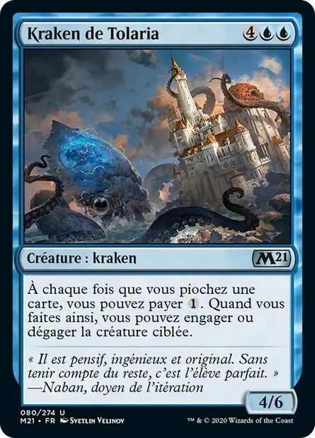 Kraken de Tolaria, carte Magic M21 80 — extension Core Set 2021