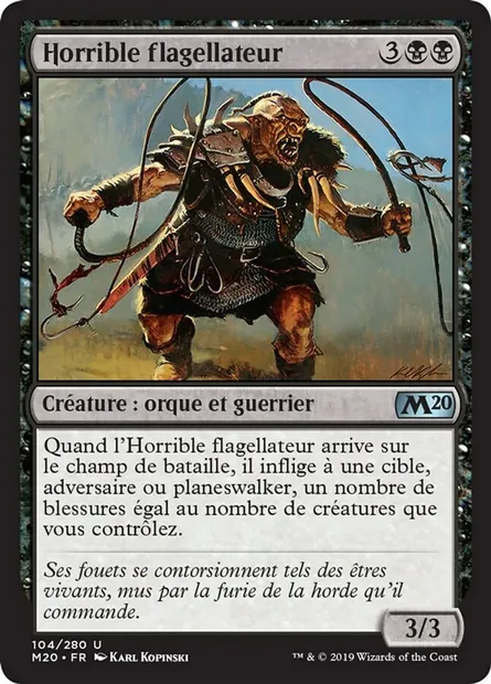 Horrible flagellateur, carte Magic M20 104 — extension Core Set 2020