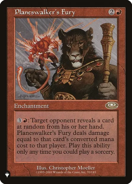 Planeswalker's Fury, Magic card PLS 70 — The List set