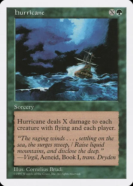 Hurricane, Magic card 5ED 303 — Fifth Edition set