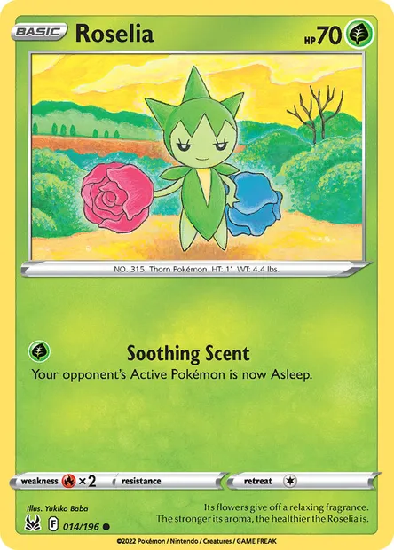 Roselia, Pokémon card LOR 014 — Lost Origin set