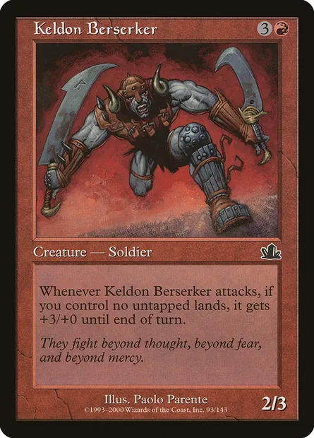 Berserker kelde, carte Magic PCY 93 — extension Prophétie