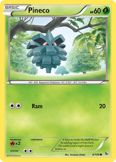 Pineco, Pokémon card FLF 4 — Flashfire set