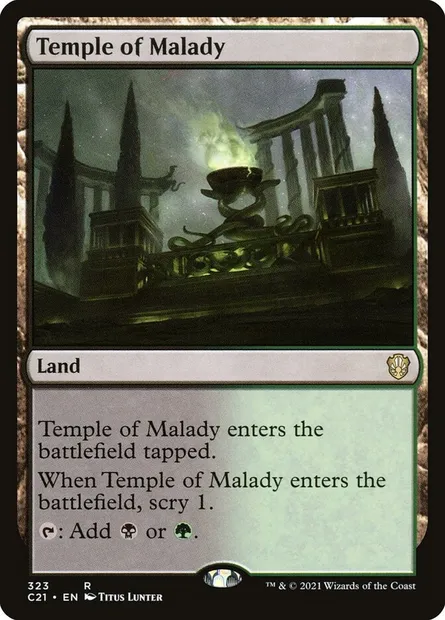 Temple of Malady, Magic card C21 323 — Commander 2021 set