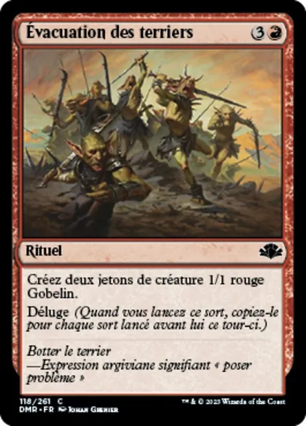 Évacuation des terriers, carte Magic DMR 118 — extension Dominaria Remastered