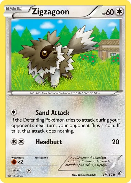 Zigzagoon, Pokémon card PRC 111 — Primal Clash set