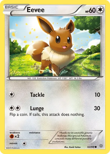 Eevee, Pokémon card AOR 63 — Ancient Origins set