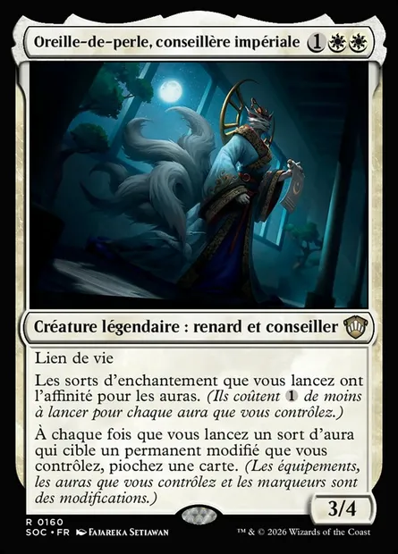 Oreille-de-perle, conseillère impériale, carte Magic SOC 160 — extension Secrets of Strixhaven Commander