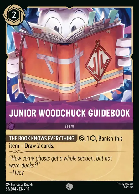 Junior Woodchuck Guidebook, Disney Lorcana card CH10-066 — Whispers in the Well set