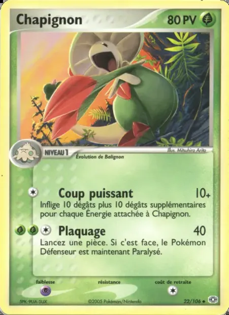 Chapignon, carte Pokémon EM 22 — extension EX Émeraude