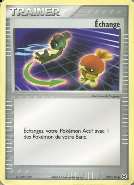 Échange, carte Pokémon RG 102 — extension EX Rouge Feu & Vert Feuille