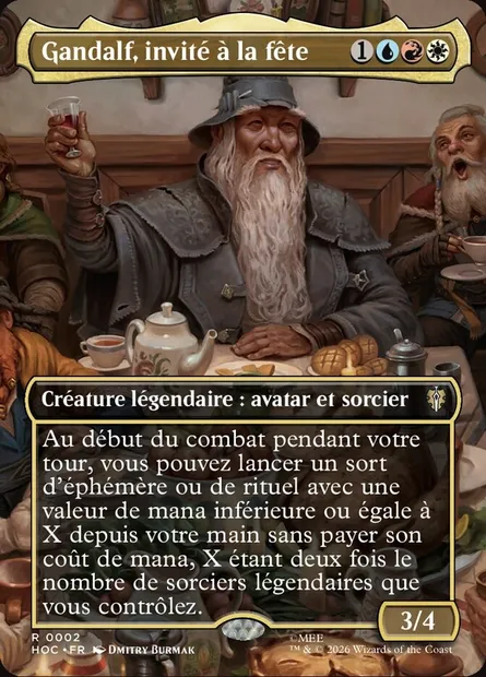 Gandalf, invité à la fête, carte Magic HOC 2 — extension The Hobbit Eternal
