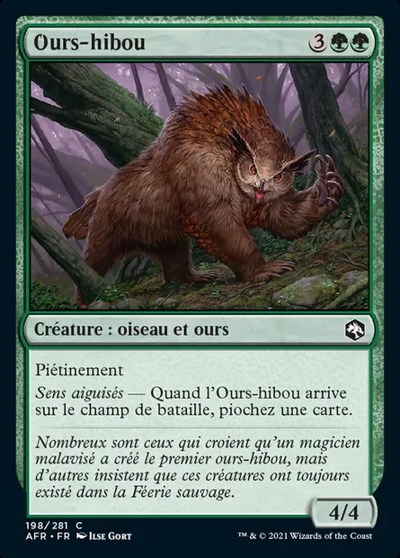 Ours-hibou, carte Magic AFR 198 — extension Forgotten Realms: Aventures dans les Royaumes Oubliés