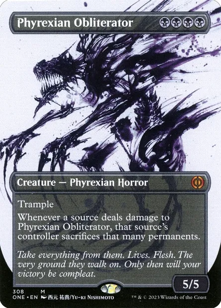 Phyrexian Obliterator, Magic card ONE 308 — Phyrexia: All Will Be One set