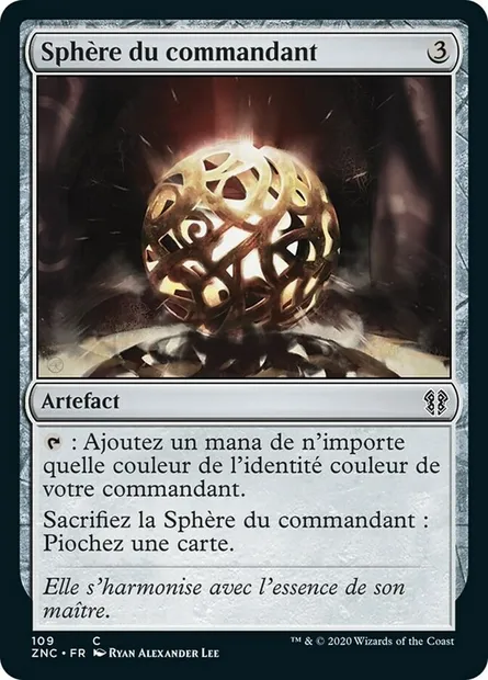 Sphère du commandant, carte Magic ZNC 109 — extension Zendikar Rising Commander