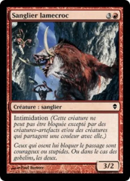 Sanglier lamecroc, carte Magic ZEN 118 — extension Zendikar