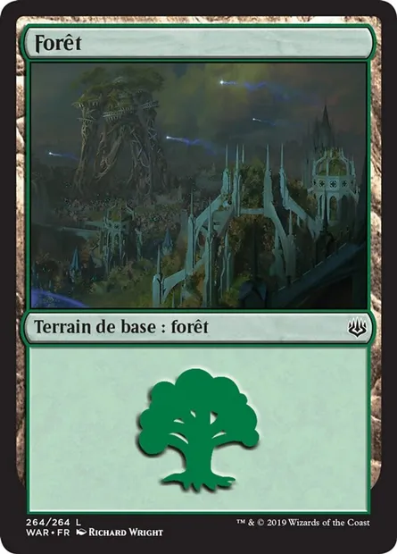 Forêt, carte Magic WAR 264 — extension La guerre des Planeswalkers