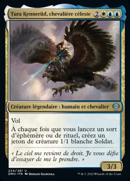 Tura Kennerüd, chevalière céleste, carte Magic DMU 224 — extension Dominaria Uni