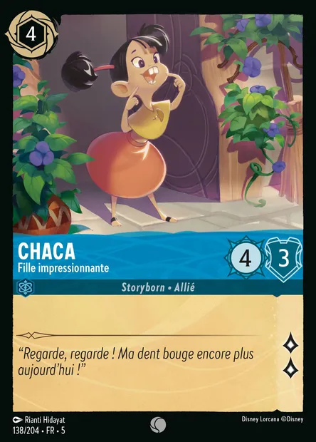 Chaca - Fille impressionnante, carte Disney Lorcana CH5-138 — extension Ciel Scintillant