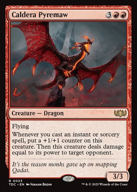 Caldera Pyremaw, Magic card TDC 33 — Tarkir: Dragonstorm Commander set