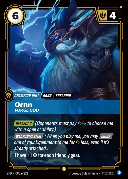 Ornn, carte Riftbound SFD 085a — extension Spiritforged