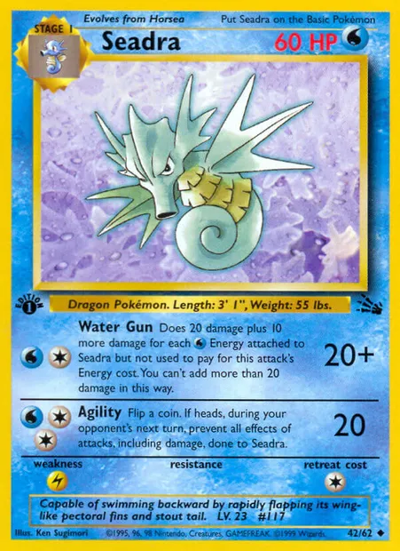 Seadra, Pokémon card FO 42 — Fossil set