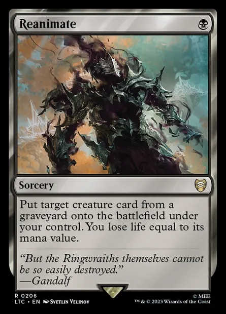 Reanimate, Magic card LTC 206 — Tales of Middle-earth Commander set
