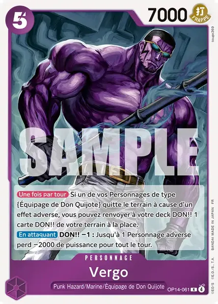 Vergo, carte One Piece OP14-061 — extension LES SEPT DE LA MER D'AZUR