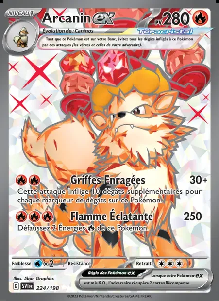 Arcanin-ex, carte Pokémon SVI 224 — extension Écarlate et Violet