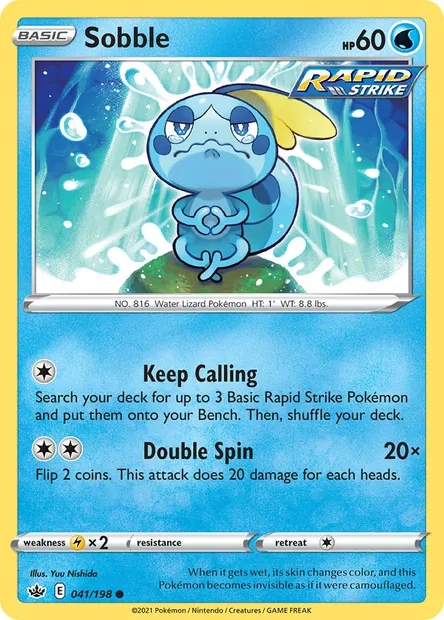 Sobble, Pokémon card CRE 41 — Chilling Reign set