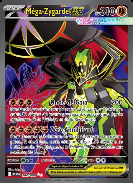 Méga-Zygarde-ex, carte Pokémon POR 104 — extension Équilibre Parfait