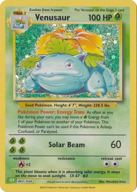 Florizarre, carte Pokémon CLV 003 — extension Pokémon TCG Classic: Venusaur & Lugia ex Deck