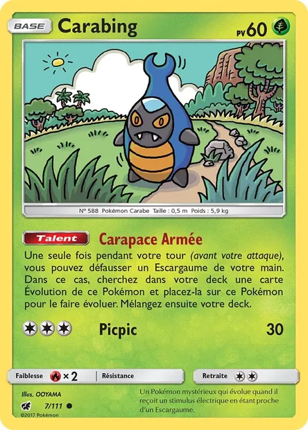 Carabing, carte Pokémon CIN 7 — extension Invasion Carmin