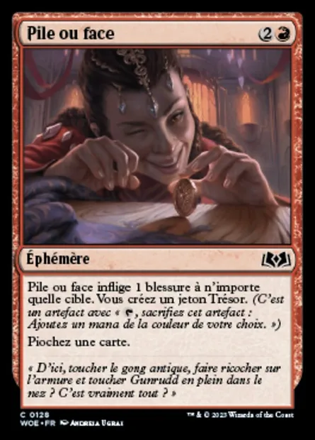 Pile ou face, carte Magic WOE 128 — extension Wilds of Eldraine