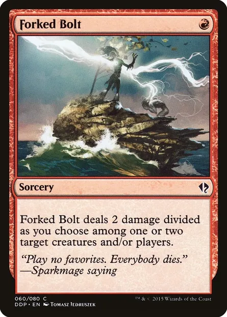 Forked Bolt, Magic card DDP 60 — Duel Decks: Zendikar vs. Eldrazi set