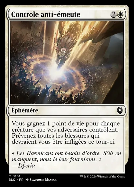 Contrôle anti-émeute, carte Magic BLC 151 — extension Bloomburrow Commander