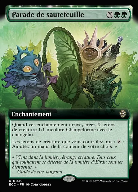 Parade de sautefeuille, carte Magic ECC 39 — extension Lorwyn Eclipsed Commander