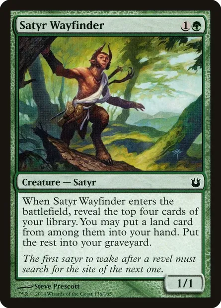 Satyr Wayfinder, Magic card BNG 136 — Born of the Gods set