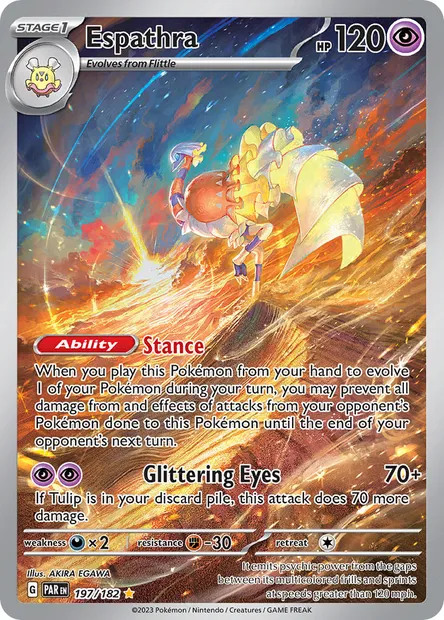 Espathra, Pokémon card PAR 197 — Paradox Rift set