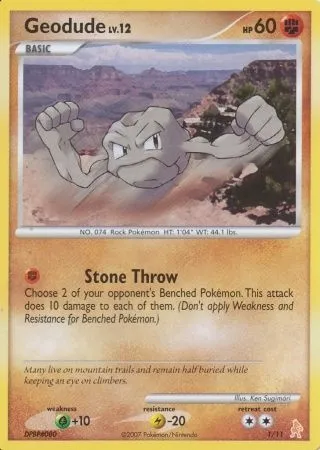 Geodude, Pokémon card TK3L 001 — DP Trainer Kit (Lucario) set