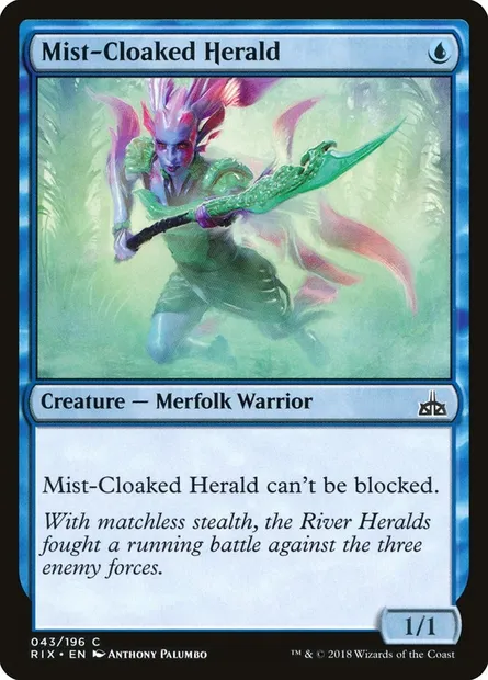 Mist-Cloaked Herald, Magic card RIX 43 — Rivals of Ixalan set