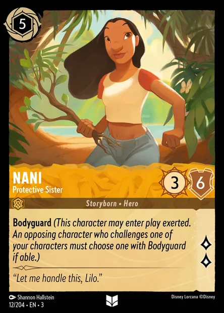 Nani - Protective Sister, Disney Lorcana card CH3-012 — Into the Inklands set