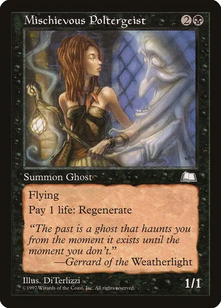 Mischievous Poltergeist, Magic card WTH 74 — Weatherlight set