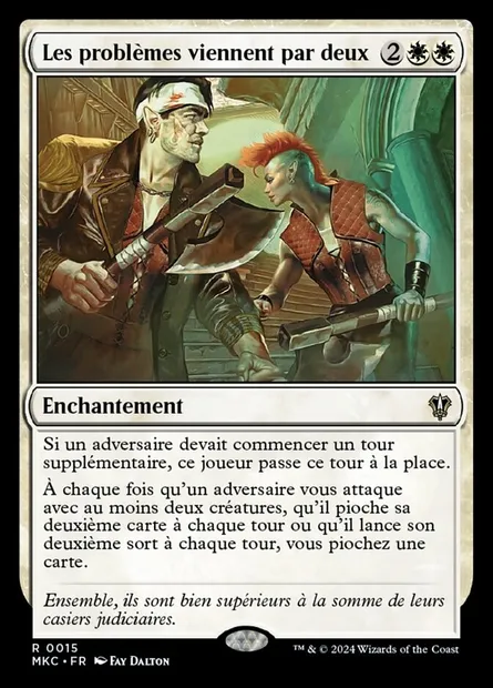 Les problèmes viennent par deux, carte Magic MKC 15 — extension Murders at Karlov Manor Commander