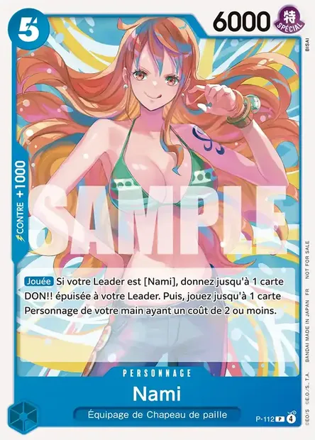 Nami, carte One Piece P-112 — extension Carte promo