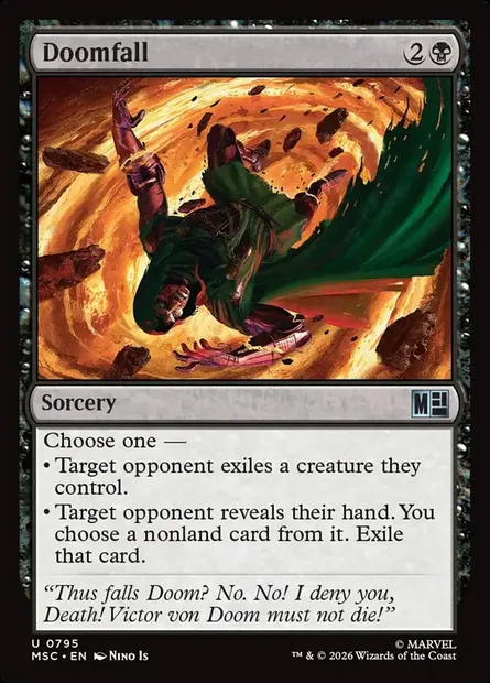 Doomfall, Magic card MSC 795 — Marvel Super Heroes Commander set