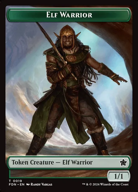 Elf Warrior, Magic card TFDN 19 — Foundations Tokens set