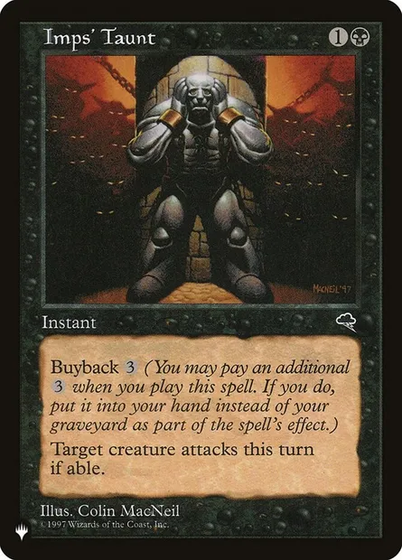Imps' Taunt, Magic card PLST TMP-138 — The List set