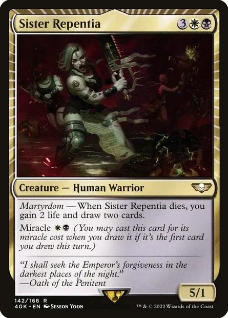 Sister Repentia, Magic card 40K 142 — Warhammer 40,000 Commander set
