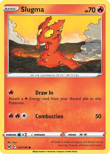 Slugma, Pokémon card LOR 021 — Lost Origin set